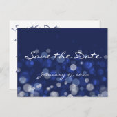 Carte Postale Faire-part Blue Winter Theme Wedding Enregistrer La Date Cart (Devant / Derrière)