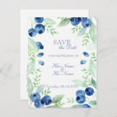 Carte Postale Faire-part Blueberry Midsummer Mariage rustique SAUVER la dat (Devant / Derrière)