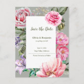 Carte Postale Faire-part Blush Garden Romantic Floral Wedding Save the Date (Devant)