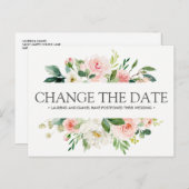 Carte Postale Faire-part Blush moderne | MARIAGE rose MODIFIER LA DATE (Devant / Derrière)