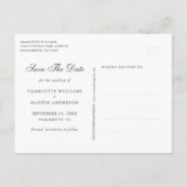 Carte Postale Faire-part Blush Pink Gold Navy Blue Floral Mariage (Dos)