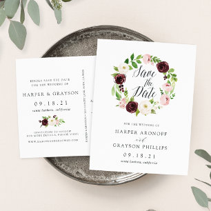 Carte Postale Faire-part Blush Romance Sauvegarder la date