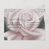 Carte Postale Faire-part Blush White Rose Glam Moderne Marbre Enregistrer l (Dos)
