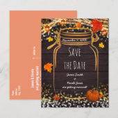 Carte Postale Faire-part Bocal mason automnal rustique Enregistrez la date (Devant / Derrière)