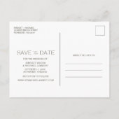 Carte Postale Faire-part Boho 3 Photo Collage Mariage Enregistrer la date (Dos)