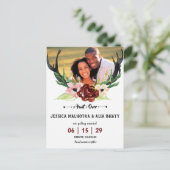 Carte Postale Faire-part Boho Bourgogne La Chasse Florale est Terminée Sauv (Debout devant)