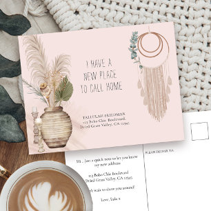 Carte Postale Faire-part Boho Chic Nouveau Lieu à Appeler Maison Déménageme