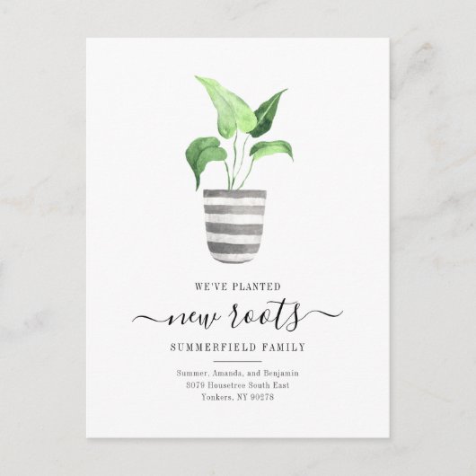 Carte Postale Faire-part Boho Chic Nouvelles Racines Nous avons Déménagé Bo (Devant)