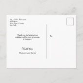 Carte Postale Faire-part Boho Chic Rose Blanc aquarelle floral mariage (Dos)