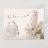 Carte Postale Faire-part Boho Chic Séché Palm et Pampas Grass Moving (Devant)