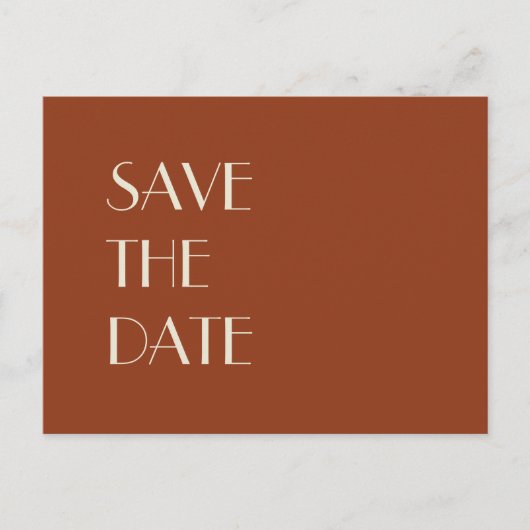 Carte Postale Faire-part Boho Deco d'automne | Rust Enregistrer la date (Devant)