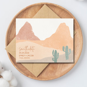 Carte Postale Faire-part Boho Désert Rouille Terracotte Mariage Enregistrer