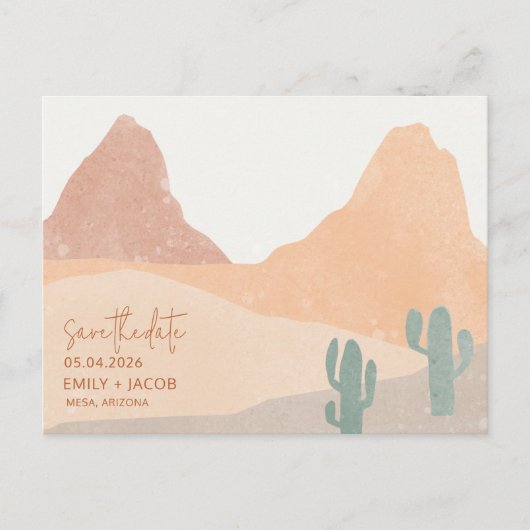 Carte Postale Faire-part Boho Desert Rust Terracotta Mariage Enregistrer la (Devant)
