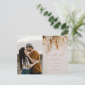 Carte Postale Faire-part Boho Fall Flowers Photo Wedding Enregistrer La Dat (Debout devant)