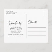 Carte Postale Faire-part Boho Fleurs sauvages Budget Mariage Enregistrer la (Dos)