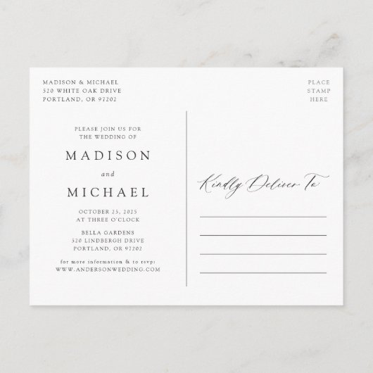 Carte Postale Faire-part Boho Floral Désert Changement de Date (Dos)