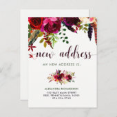 Carte Postale Faire-part Boho Floral | Nouvelle adresse (Devant / Derrière)