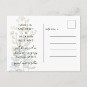 Carte Postale Faire-part Boho Green & beige Botanical Save the Date (Dos)