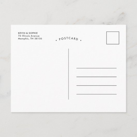 Carte Postale Faire-part Boho Green Modern Enregistrer la date (Dos)