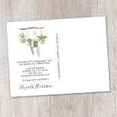 Carte Postale Faire-part Boho Nouveau Accueil Plantes Aquarelle Moving