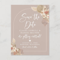 Boho Pampas Neutrals Grass Enregistrer La Date Car