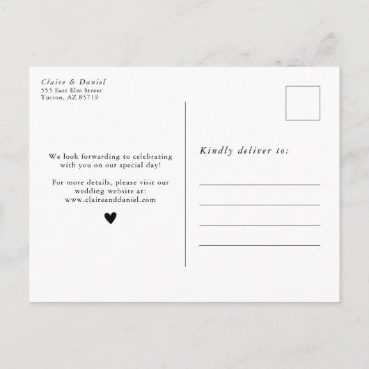 Carte Postale Faire-part Boho Pampas Neutrals Grass Enregistrer La Date Car (Dos)