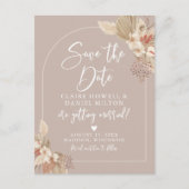 Carte Postale Faire-part Boho Pampas Neutrals Grass Enregistrer La Date Car (Devant)