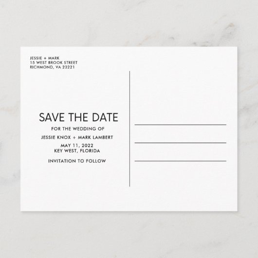 Carte Postale Faire-part Boho Photo Terracotta Mariage Enregistrer la date (Dos)