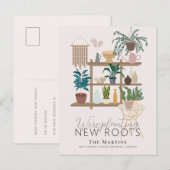 Carte Postale Faire-part Boho Planter de nouvelles racines Moving Faire-par (Devant / Derrière)