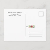 Carte Postale Faire-part Boho rustique Cactus succulents Enregistrer la dat (Dos)