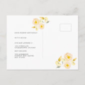 Carte Postale Faire-part Boho Rustique Rose Floral Bois Photo Déménagement (Dos)