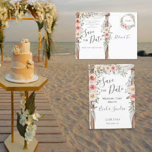 Carte Postale Faire-part Boho Save the Date - Elegant Bohemian Floral