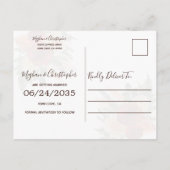 Carte Postale Faire-part Boho Terracotta rouille Mariage floral Enregistrer (Dos)