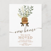 Carte Postale Faire-part Boho terre pot de plante rétro maison déménagement (Devant)