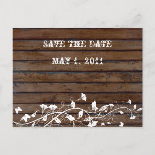 Carte Postale Faire-part Bois Brown foncé Enregistrer la date