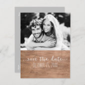 Carte Postale Faire-part Bois clair ENREGISTRER LA DATE Rustique Mariage Ph (Devant / Derrière)