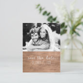 Carte Postale Faire-part Bois clair ENREGISTRER LA DATE Rustique Mariage Ph (Debout devant)