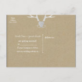 Carte Postale Faire-part Bois de cerf argenté blanc & faire part de date en (Dos)