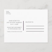 Carte Postale Faire-part Bois de cerf fleuris & Guirlandes de lumières Enre (Dos)