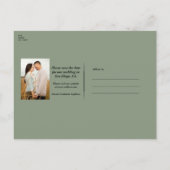 Carte Postale Faire-part Bois de forêt Eucalyptus Coton Rustique Save the D (Dos)