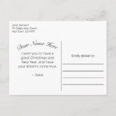 Carte Postale Faire-part Bois enneigé noir et forêt Joyeux Noël (Dos)