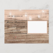 Carte Postale Faire-part Bois Rose Rustique et Lanternes (Dos)
