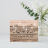 Carte Postale Faire-part Bois Rose Rustique et Lanternes (Debout devant)