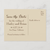 Carte Postale Faire-part Bois rustique, Fleurs de soleil, Typographie Enreg (Dos)