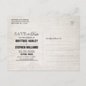 Carte Postale Faire-part Bois Rustique Floral Lumières À Chaîne Enregistrer (Dos)