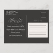 Carte Postale Faire-part Bois rustique script marine bordeaux mariage flora (Dos)