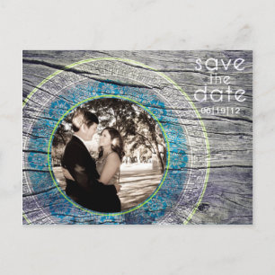 Carte Postale Faire-part Bois Vintage - Enregistrer la date personnalisée -