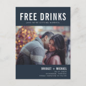 Carte Postale Faire-part Boisson Gratuite Drôle Photo Mariage Marin à Sauve (Devant)