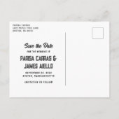 Carte Postale Faire-part Boissons gratuites ! Cool Mariage moderne Enregist (Dos)