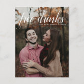 Carte Postale Faire-part Boissons gratuites Photo Mariage Enregistrer la da (Devant)